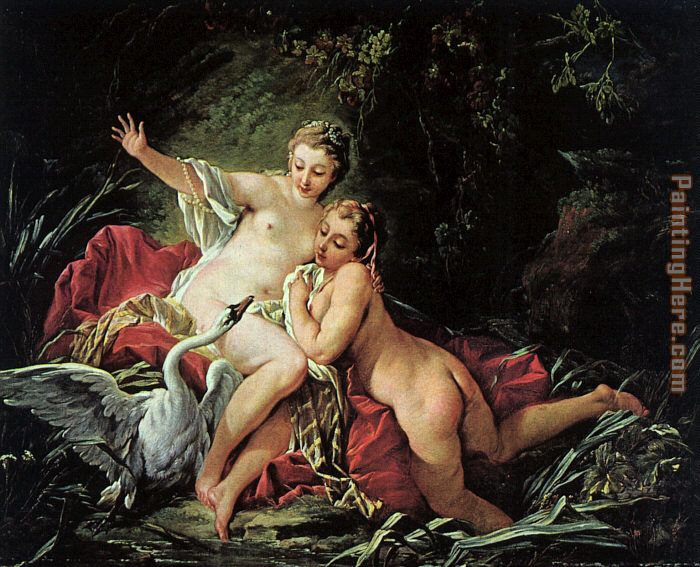 Leda and the Swan painting - Francois Boucher Leda and the Swan art painting